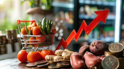 illustration of rising food prices
