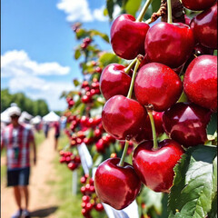 AI art captures the vibrant atmosphere of the National Cherry Festival