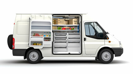 Refrigerator van isolated on white background vector image