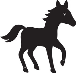 silhouette of a horse vector art image
