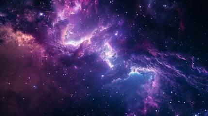 Obraz premium Cosmic vortex phenomena swirling across galactic landscapes in deep space.