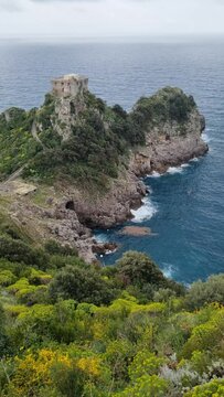  Torre Capo di Conca - historical landmark on Conca dei Marini, Amalfi Coast, Italy, Europe. 
