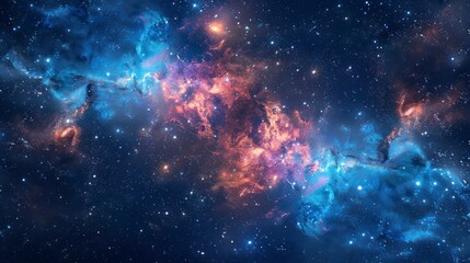 Nebula and starlit galaxy scene, celestial beauty in deep space.