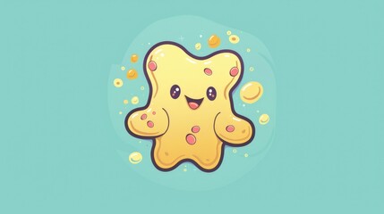 The adorable amoeba strikes a pose with a touch of whimsy making it a charming choice for t shirts stickers or as a cute logo element