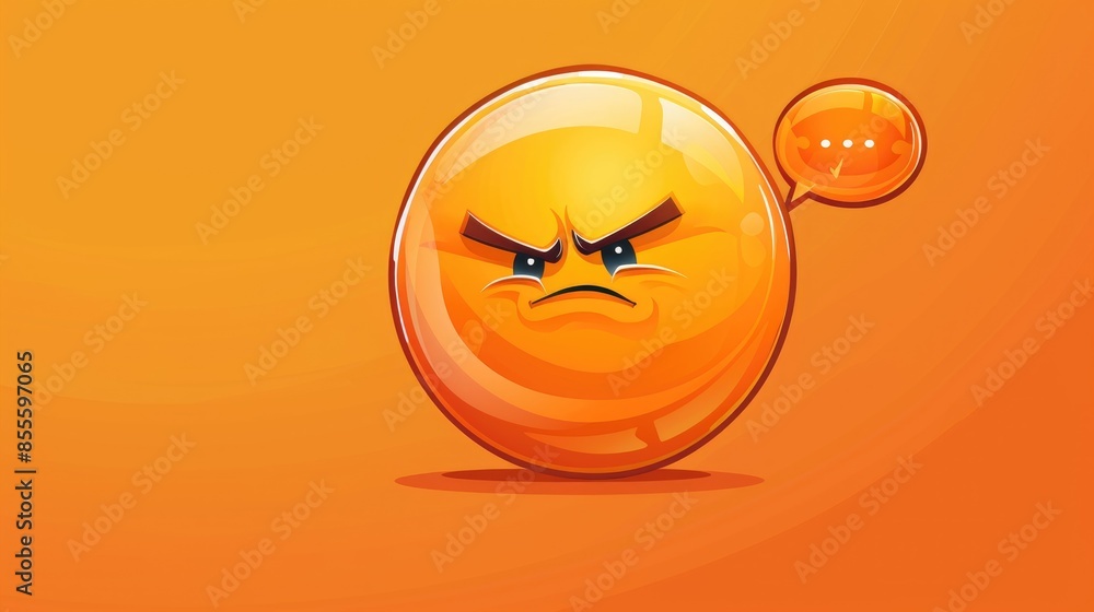 Poster a cartoon rendering of a sad character emoticon is shown expressing its dislike within a vibrant spe