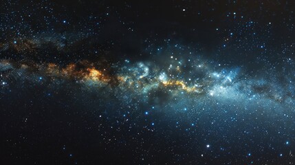 Obraz premium Nebula and stellar landscape shining brightly in deep space.