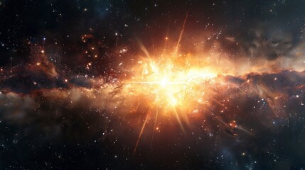 Fototapeta premium Nebula and starry sky in the vastness of the galaxy, celestial scene.
