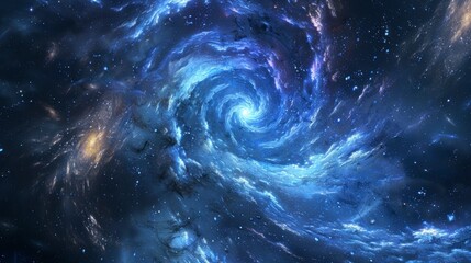 Stellar spiral with star vortex, celestial motion.