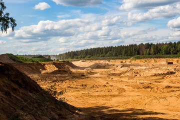 Panoramic view of the sand quarry development