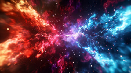 " 相対的な赤と青のエナジーのバトル ."