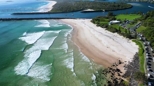 Aerial View Duranbah Beach to Tweed River, Gold Coast