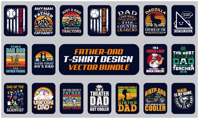 Father dad tshirt design vector bundle 