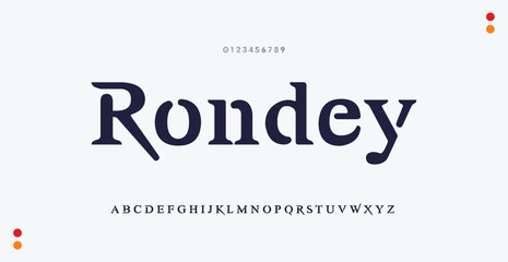 Rondey Minimal modern alphabet fonts and numbers. Abstract urban thin line font typography typeface uppercase lowercase. vector illustration