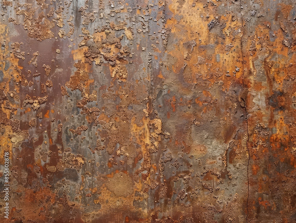 Poster metal surface displaying red rust