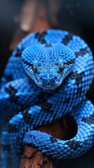 Obraz premium Slither blue snake, Snake drawing