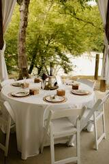 Table with Multiple Place Settings at Outdoor Venue