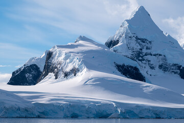 Antarctica mountains and sea. South Pole. Antarctica landscape