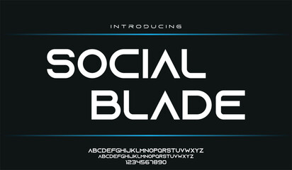 Social Blade abstract digital technology logo design font alphabet minimal modern urban fonts 