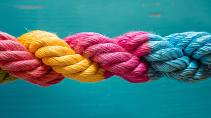 Fototapeta premium Team rope diverse strenght 