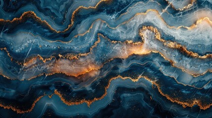 Fototapeta premium Abstract Blue and Gold Marble Background