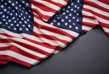 Fototapeta premium United States flag on a dark background with text space. Concept of celebrating Labor Day