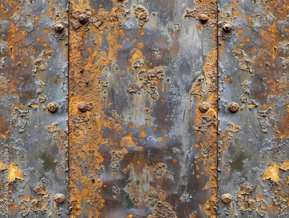 Poster background with weathered texture on rough rusty metal