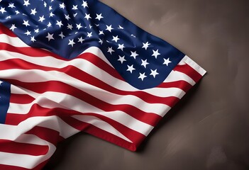 Fototapeta premium United States flag on a dark background with text space. Concept of celebrating Labor Day