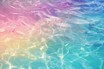 summer feeling, background with gorgeous shimmering water from turquoise to pink water