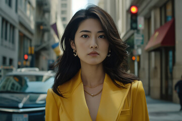 Confident Businesswoman in Urban Setting 