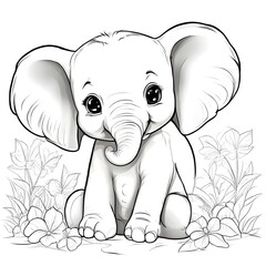 S&uuml;sser Elefant zum ausmalen