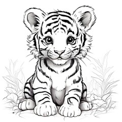 S&uuml;sser Tiger zum ausmalen