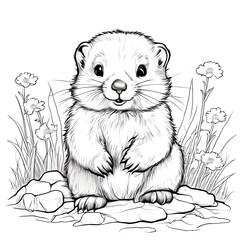 S&uuml;sses Murmeltier zum ausmalen