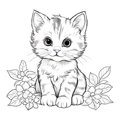 S&uuml;sse Katze zum ausmalen