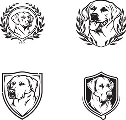Labrador Retriever black and white logo design