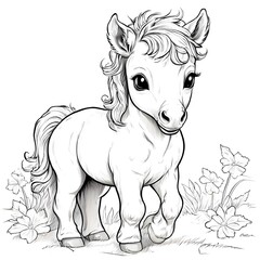 S&uuml;sses Pony zum ausmalen