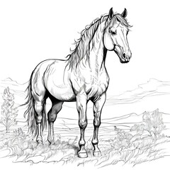 S&uuml;sses Pferd zum ausmalen