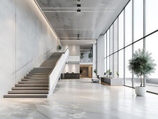 Obraz premium Blank advertising mockup for advertisement at the office building. 