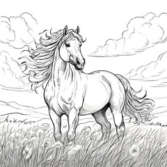 S&uuml;sses Pferd zum ausmalen