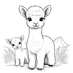 S&uuml;sse Alpaka zum ausmalen