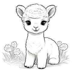 s&uuml;sses alpaka zum ausmalen
