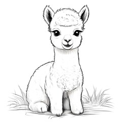 s&uuml;sses Alpaka zum ausmalen
