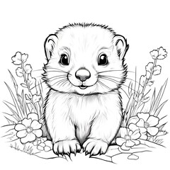 S&uuml;sses Murmeltier zum ausmalen