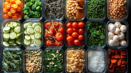 Assortment of Fresh Ingredients in Glass Containers