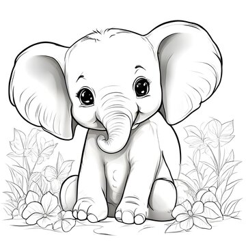 S&uuml;sser Elefant zum ausmalen