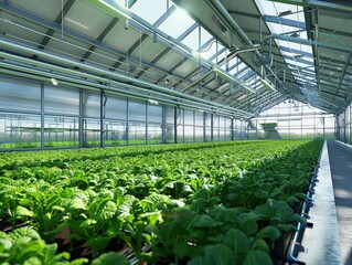  Modern agrocomplex with advanced crop cultivation technologies: large, bright facility for high-tech agricultural production. state-of-the-art controlled environment for optimal growth. 