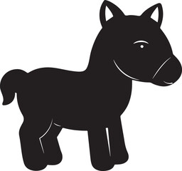 illustration vector art of a baby horse silhouette image