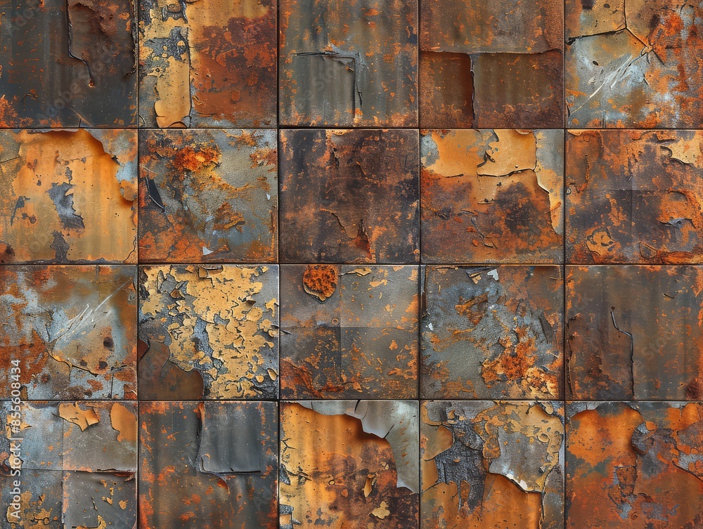 Poster signs of deterioration and rust visible on weathered metal surface