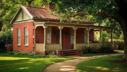 Obraz premium A charming, cozy house nestled in a picturesque countryside.