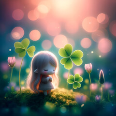 four leaf clover.Generative AI