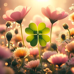 four leaf clover.Generative AI
